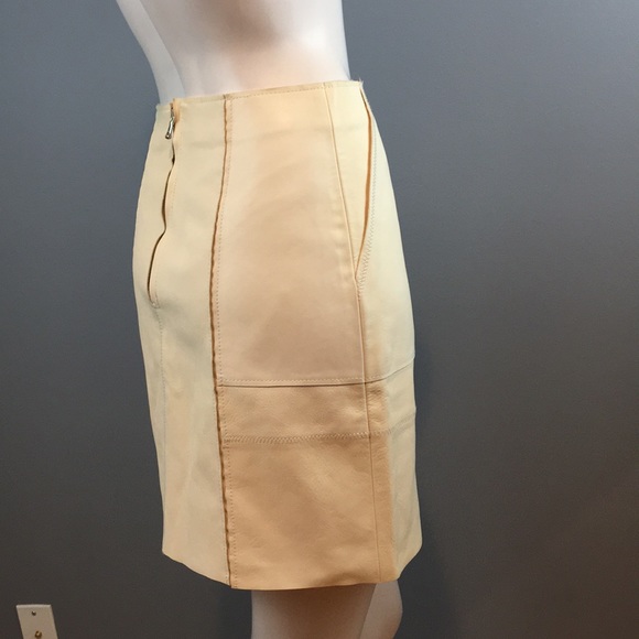 NWOT 3.1 Phillip Lim Cream Leather Skirt Size 0 - Picture 6 of 16